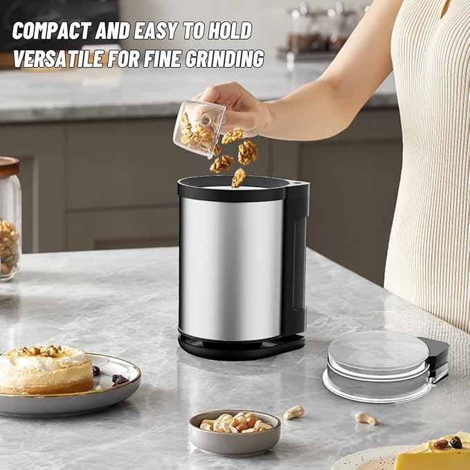 Professional Coffee Bean Grinder and Nut Grinder featuring Double Stainless Blades & Motor Protection Design, Perfect for Enthusiasts Grinding Espresso and Ingredients