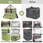 Maelstrom Lunch Bag Women,23L Insulated Lunch Box For Men Women,Expandable Double Deck Lunch Cooler Bag,Lightweight Leakproof Lunch Tote Bag With Side Tissue Pocket,Green