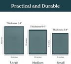 SMIRLY Plastic Cutting Board Set 3 Pieces, Non-Slip Dishwasher Safe Chopping Boards for Kitchen, Blue