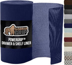 GORILLA GRIP powerGRIP Drawer Shelf and Cabinet Liner, Thick Strong Hold, Non-Adhesive Liners Protect Kitchen Cabinets and Cupboard, Bathroom Drawers, Easy Install, Breathable Mat, 17.5" x20', Navy