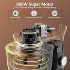 Electric Stand Mixer,10 Speeds Tilt-Head Food Mixer, 3-IN-1 Kitchen Mixer for Daily Cooks with 6 QT Bowl,Dough Hook, Beater, Whisk (Onyx Black)