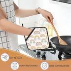 2 Pack Boho Rainbow Cloud Pot Holders for Kitchen Heat Resistant, Potholders for Kitchens Washable for Cooking & Baking & Microwave