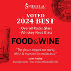 Spiegelau Perfect Serve Double Old Fashioned Glasses Set of 4 - Lowball Cocktail Glasses European-Made Crystal, Dishwasher Safe, Professional Quality Cocktail Glass Gift Set - 13 oz