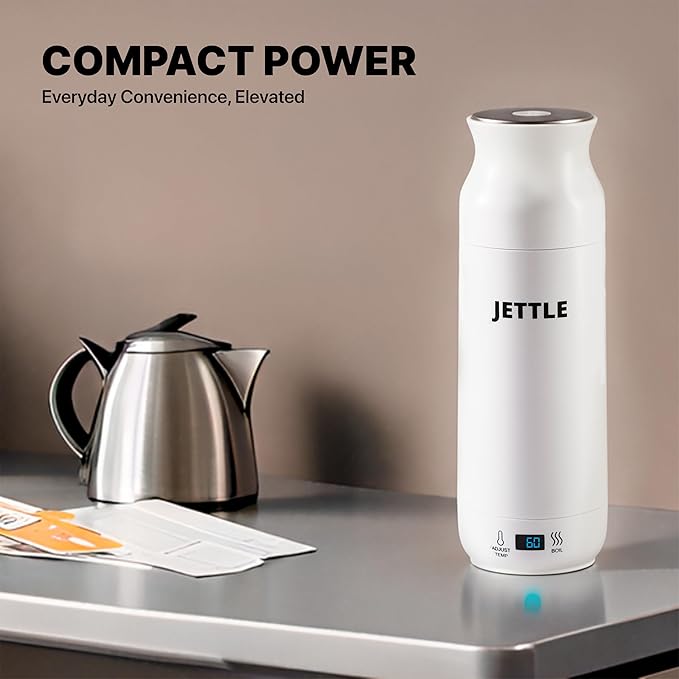 Electric Kettle - Travel Portable Heater for Coffee Tea Milk Soup - Stainless Steel Travel Water Boiler tea pot with Temperature Control - LED - Automatic Power Off - 450ml - Kitchen Appliance