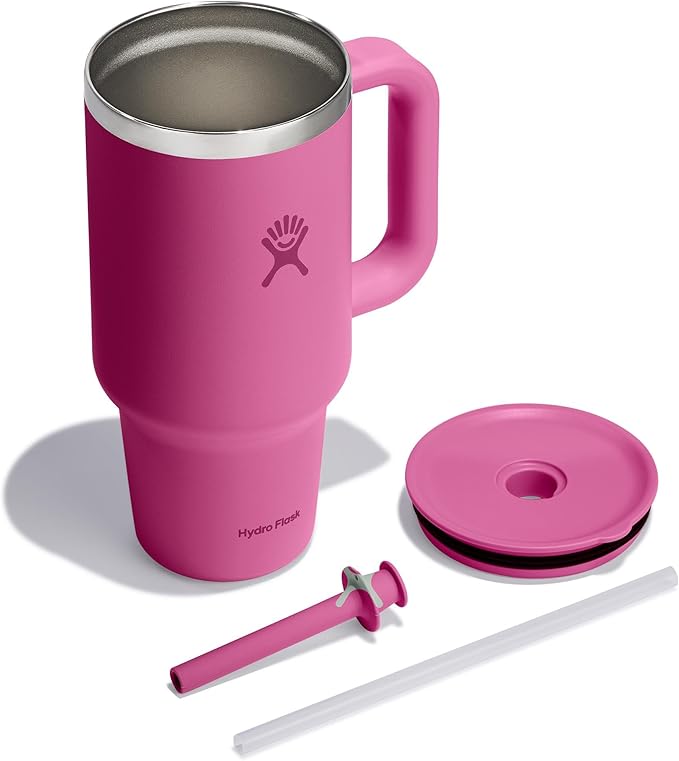 Hydro Flask 32 Oz Travel Tumbler with Handle, Lid and Straw - Insulated Stainless Steel in Reef