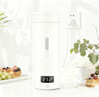 Travel Tea Kettle（110V）, Portable Electric Kettle, 316 Stainless Steel Premium Liner, 4-speed Temperature Adjustment with Auto Shut-off and Boil-Off Protection,White.