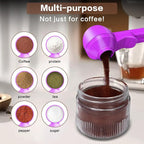 2-in-1 Coffee Scoop with Funnel, 2 Teaspoon Measuring Spoon for Reusable K Cups, Ground Coffee, Protein Powder & Tea, Mess-Free Plastic Design (Rose Red)