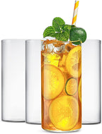 LUXU Drinking Glasses 15.5 oz, Thin Highball Glasses Set of 4,Elegant Bar Glassware For Water, Juice, Beer, Drinks, and Cocktails and Mixed Drinks,Lead-Free Pint Glasses,Glass Drink Tumblers
