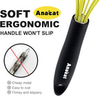 Anaeat Silicone Whisk, Thick Stainless Steel Wire Inner Heat Resistant - Kitchen Whisks for Non-Stick Cookware, Balloon Egg Beater for Whisking, Blending, Beating, Frothing & Stirring (Yellow)