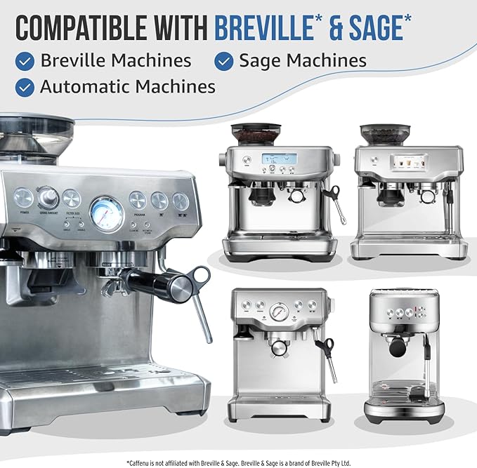 Breville Compatible Descaling Solution. 2 Bottles of Descaler Solution. Descaling Kit Removes Limescale For Hotter Coffee. 4 Uses Descaler For Breville Coffee Machines.