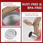 harriet Tea Kettle, Tea Pot for Stovetop, 2.5QT Whistling Kettle with 5-Layers bottom, Food Grade Stainless Steel Kettles with Hot-Resistant Handle Gas Electric Applicable, Red