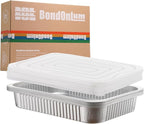 Aluminum Foil Pan with Lids, Heavy Duty Disposable Aluminum Baking Pans, 14.57"×10.63" Steam Table Pans for Cooking, Heating, Storing, Prepping Roasting and Chafing (5 Pack Silver w/Lids)