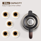 Vondior Coffee Carafe 35oz/1.0L - 24Hours Coffee Thermal- Insulated 304 Stainless Steel Hot Beverage Dispenser - Thermal Coffee Carafes For Keeping Hot/Cold Coffee, Drink Dispenser for Parties