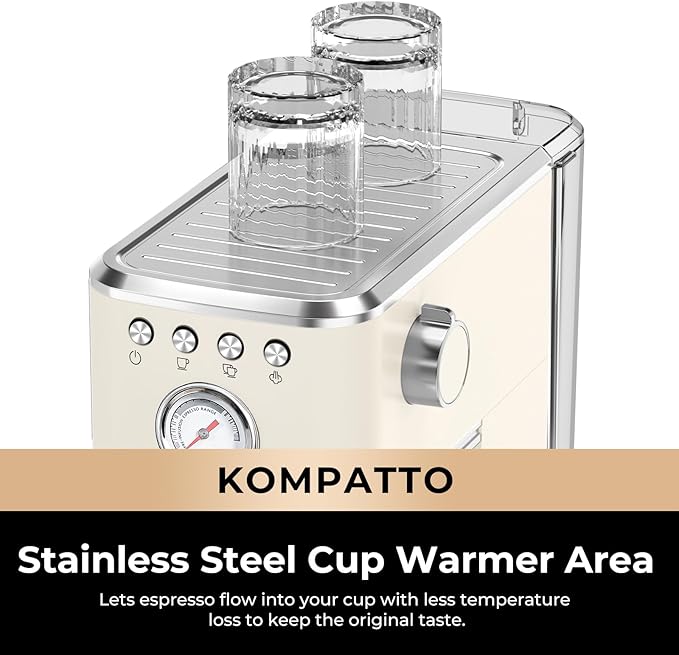 CHULUX Slim Espresso Machine with Milk Frother Steam Wand, 20 Bar Professional Italian Pump Espresso Coffee Machine for Home Cappuccino & Latte Maker, Creamy