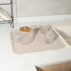 Silicone Dish Drying Mat for Multiple Usage,Easy clean,Eco-friendly,Heat-resistant Silicone Mat for Kitchen Counter or Sink,Refrigerator or Drawer Liner Tapioca XL 18 inches x 16 inches