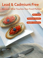 Sweese Porcelain Serving Platters 11.7 Inch - Elegant White Rectangular Plates, Set of 4 for Parties, Sushi, Appetizers