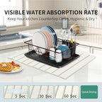 Stone Drying Mat for Kitchen Counter, Collapsible Dish Drying Mat, Fast Drying Diatomaceous Earth Dish Drying Mats, Water Absorbent Diatomite Kitchen Mat (white, medium)