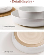 famiware Milkyway 33 oz Bowl Set, Pasta Bowls Set of 4, Salad Bowls Perfect for Your Friend for Housewarming, Thanksgiving, Christmas, White