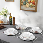 Webbylee Melamine Dessert Plates Set of 6-7.56" Serving Durable Dishes Perfect for Kitchen Outdoor Use,Durable Small Plates for Salad-White & Brown