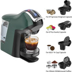 KOTLIE Espresso 5in1 Single Serve Coffee Maker, 19Bar Cappuccino&Latte Maker, Cold&Hot Brewing Coffee Machine for K*cup/NES*presso Original/D*olce G*usto/Ground Coffee/44mm ESE(Dark Green)