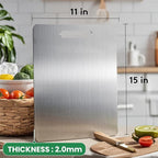 2 Pack Titanium Cutting Boards for Kitchen,100% Pure Titanium, Cutting Edge Hygiene & Durability, Double-sided food-grade Cutting Board For Meats Fruist And Vegetables,Easy to Clean (15 * 11)