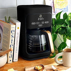 Beautiful Large Capacity 14-Cup Programmable Coffee Maker with 1-4 Cup Mode & Charcoal Filter by Beautiful (Black Sesame)