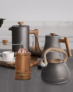 POLIVIAR Tea Kettle, Iron Grey Tea Pot Stovetop, 2.7 Quart Loud Whistling Coffee and Teapot, Food Grade Stainless Steel for Anti-Hot Handle and No-Rust, Suitable for All Heat Sources (JX2020-QB30)