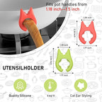 10-Pack Silicone Pot Clip Spoon Rest, Non-Slip Heat Resistant Spoon Holder for Pot, Kitchen Cooking Utensil Rest