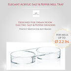 Salt and Pepper Mill Tray - Acrylic Transparent Mill Rest by urban noon - Grinders up to 2.2 inches in diameter