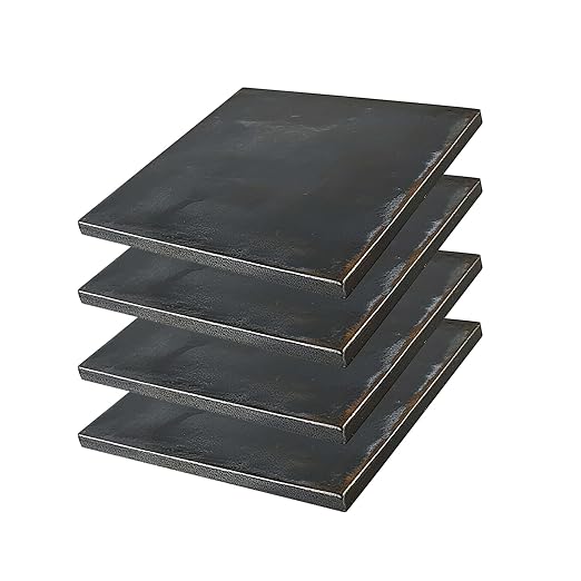 Steel Plate 4" x 4" x 1/4" - 4PCS A36 Hot Rolled Metal Steel 1/4 inch Plate Flat Steels Weldable Base Sheet for Oven Baking Metal Stock Welding