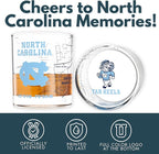 Greenline Goods – University of North Carolina Tar Heels College Whiskey Glasses (Set of 2), 10 oz – Full-Color Logo + Campus Map