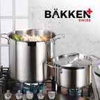 Stainless Steel Stockpot with Lid 2 Quart, Durable 18/8 Stainless Steel, Impact-Bonded Base for Even Heating, Riveted Handles, Oven & All Stove Compatible, Safe Up To 500°F (260°C)