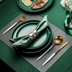 40 Pieces Matte White&Gold Silverware Set, Stainless Steel White&Gold Flatware Set for 8, Satin Finish Spoons and Forks Silverware Set, White&Gold Cutlery Utensils Set, Dishwasher Safe