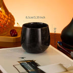 Large Marble Whiskey Glasses, Bourbon Gifts for Men, Old Fashioned Bourbon Drinking Glass Freezable, Christmas, Anniversary, Birthday Gifts (Black plus)