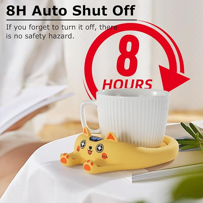 PUSEE Coffee Mug Warmer Auto Shut Off, 3 Temp Coffee Warmer for Desk, Candle Warmer Plate Safely Melt The Candle Releases Scents,Enjoy Your Warm Coffee Tea,Coffee Gifts for Women Men