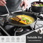 Stainless Steel Crepe Pan - 12 Inch Nonstick Crepe Pan, Stainless Steel Honeycomb Coating Pancake Pan, Non Stick Flat Skillet Tawa Dosa Tortilla Griddle Pan, Induction Compatible, PFOA Free