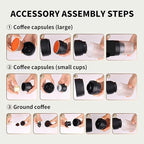 Portable Coffee Maker Espresso Travel Machine – Self-Heating Electric Espresso Maker, Compatible with Ground Coffee, Ideal for Travel, Camping, Office