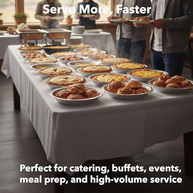 1000-Pack 9" Foil Pie Pans - Medium 1" Depth Disposable Aluminum Pie & Tart Pans with Full Curl Rim - For Bulk Baking, Portion Prep, To-Go Meals, Market Stands & Foodservice Lines