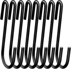 18 Pack ESFUN 4 inch Heavy Duty S Hooks Black Pan Pot Holder Rack Hooks S Shaped Hooks Hangers for Oval Ceiling Pot Rack Hanging Kitchenware Spoons Pans Pots Utensils Clothes Bags Towels Plants