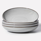 Pasta Bowls 30 oz, Terracotta Ceramic Plate Bowls for Kitchen, Microwave & Dishwasher Safe, Large Wide Serving Bowls for Salad/Soup/Noodle/Dessert, Moonstone White