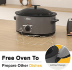 Sunvivi Roaster Oven with Self-Basting Lid, Electric 8-Quart Turkey Roaster Oven with Removable Pan and Rack, Stainless Steel, Grey