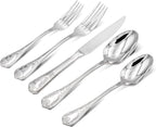 20-piece Silverware Set for 4, 18/10 Stainless Steel Flatware Set, Fine Silverware Set, Serving Utensil Sets, Finely Polished and Dishwasher Safe, Royaok