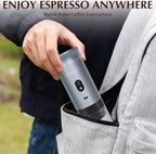 3-in-1 Portable Espresso Machine for Travel & Camping- 20 Bar Self-Heating Portable Coffee Maker with USB-C LED Display Car Coffee Maker, Compatible with Grounds&Capsules(Ns&DG) for RV,Hiking (Silver)