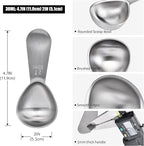 Doosu 2 Tablespoon Coffee Scoop - 18/8 Stainless Steel Heavy Duty Measuring Spoon with Short Handle, Food Grade Metal Tbsp Scoop for Ground Coffee Beans Tea Sugar Powder (30ml)