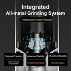 V6 Pro Portable Coffee Grinder - 60 Grind Settings Conical Burr, USB-C Fast Charge 4400mAh for Camping Travel Office, Aircraft Aluminum Body, Cup Holder Size, Quiet ≤65dB & 2-Yr Warranty