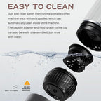 Portable Electric Espresso Machine, Travel Coffee Maker for Camping, Car Coffee Maker Self-Heating with USB-C, With Ground Coffee & NS Capsule for RV, Hiking, Office (White)