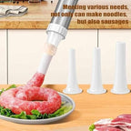 Idiyappam Maker Electric, 2025 New Summer Snow Idiyappam Maker, String Hopper Maker Electric, 5-in-1 Cordless Pasta Machine,Cutters and Sausage Stuffing Tube, with 5 Noodle Molds (Blue)