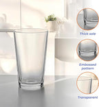 9.47 oz Highball Glasses, 6pc Water Glasses Drinking Set Thick Heavy Base, Glassware for Mojito, Juice, Milk, Mixed Drink|Dishwasher Safe