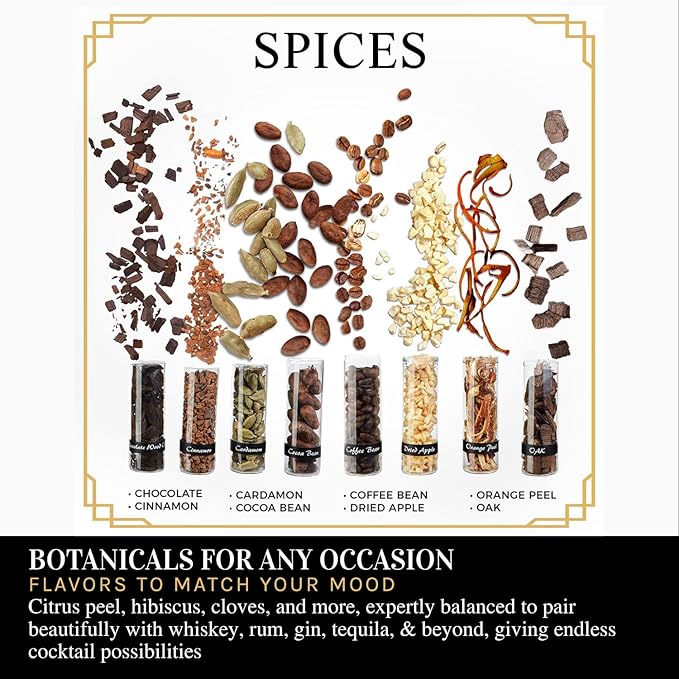 Premium DIY Whiskey Making Kit – 15-Piece Cocktail Infusion Set with Recipe Guide, Glass Bottles, Stainless Cubes, & Bar Tools – Ideal for Whiskey, Bourbon, Vodka, Gin, & Tequila Enthusiasts