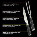 Babish 2-Piece Carving Knife and Fork Set – 8-Inch Stainless Steel Carving Knife with 6.5-Inch Fork – Precision Cutlery for Turkey, Roast, and Meat Carving – Ergonomic ABS Handles